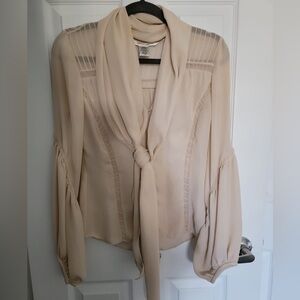 Diane Von Furstenberg 100% Silk Cream Colored Blouse